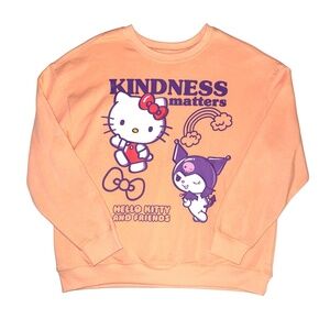 Sanrio Hello Kitty Friends Sweatshirt XXL Peach‎ Kindness Matters Graphic Kawaii